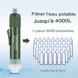 Filtre à eau ultra léger en fibre de carbone de randonnée