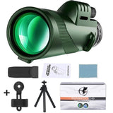 Télescope vert avec accessoires, support et trépied inclus