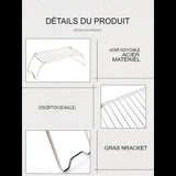 Grille de barbecue pliante en acier inoxydable, détaillée avec conception de maille