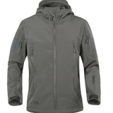 Veste SoftShell grise imperméable pour hommes, idéale pour les sports d'hiver et le camping