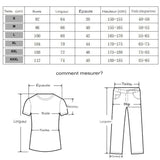 Guide des tailles pour sous-vêtements de compression pour homme avec illustrations de mesure