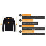 Guide de mesure pour vêtements avec instructions sur les mesures des épaules, de la poitrine, des manches et de la longueur avant