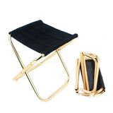 Mini chaise de camping pliable or avec tabouret assorti