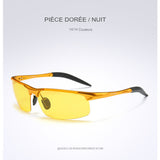 Lunettes de soleil polarisées pour hommes, monture noire et lentille bleue, style dynamique