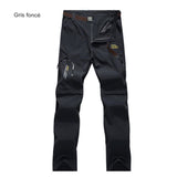 Pantalon de randonnée gris foncé pour homme, coupe ergonomique et poches imperméables