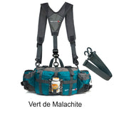 Sac de taille de randonnée vert de malachite avec harnais et sangle détachable