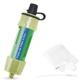 Filtre à eau vert avec poche à eau et paille de filtration