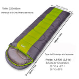 Sac de couchage Desert Fox vert et gris, type de printemps et d'automne, dimensions plus larges