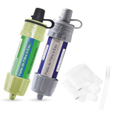 Filtres à eau vert et gris avec poches à eau et pailles de filtration