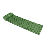 Matelas de camping gonflable vert avec coussin intégré, durable et imperméable pour toutes les aventures en extérieur