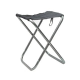 Mini chaise de camping pliable grise avec tissu noir robuste
