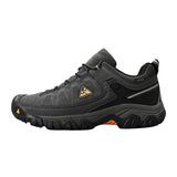 Chaussures de randonnée en cuir gris pour homme, baskets de marche robustes et confortables