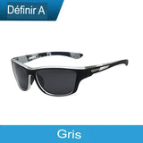 Lunettes de soleil de cyclisme polarisées grises avec protection UV