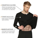 Homme portant des sous-vêtements thermiques noirs, extensibles et confortables