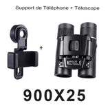 Jumelles avec support de téléphone, modèle 900x25 pour vue à 50000 mètres