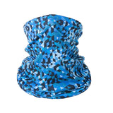 Bandana multifonction à motifs géométriques bleus, cache-cou pour activités de plein air