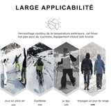 Illustration des utilisations du cache-cou thermique en polaire pour diverses activités hivernales
