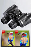 Jumelles observant un oiseau coloré avec des zooms 10x et 12x pour des détails améliorés