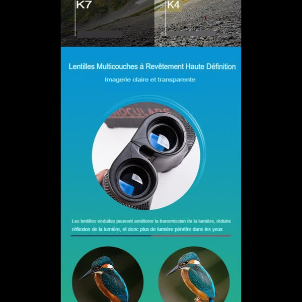 Jumelles légères HD, compactes et robustes de randonnée