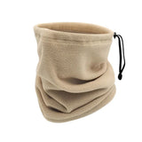 Cache-cou thermique beige en polaire, protection contre le froid, idéal pour les sports d'hiver