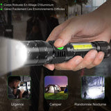 Lampe de poche robuste en aluminium, résistant à l'eau pour environnements difficiles, usage camping et urgence