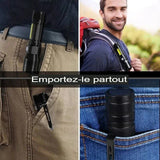 Lampe de poche portable, facilement transportable dans une poche ou un sac, idéale pour randonnée