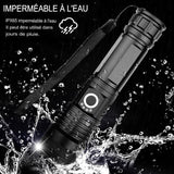 Lampe de poche XHP100 imperméable IPX65, idéale pour une utilisation par temps de pluie ou en conditions humides