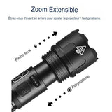 Lampe de poche avec zoom extensible pour ajuster la largeur du faisceau lumineux