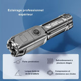 Lampe de poche professionnelle avec éclairage puissant, résistante aux chutes et aux conditions extérieures