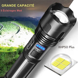 Lampe de poche à haute capacité avec 5 modes d'éclairage pour divers besoins en extérieur