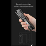 Lampe de poche avec conception ergonomique, tenant dans la paume d'une main pour une prise confortable