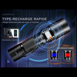 Lampe de poche Superfire X60-T avec recharge rapide bidirectionnelle et indicateur de charge