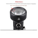 Lampe de poche étanche avec avertissement sur l'utilisation de la lentille TIR IF22A