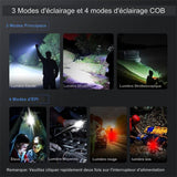 Lampe de poche avec plusieurs modes d'éclairage pour différentes situations, y compris l'urgence
