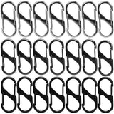 Lot de mousquetons en alliage de zinc noir et argent, type S, idéal pour sécuriser des objets en extérieur