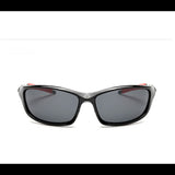 Lunettes de soleil polarisées avec verres noirs et branches rouges