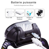 Mini lampe Frontale USB LED, compacte, rechargeable et étanche