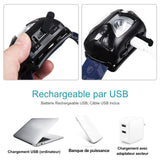 Mini lampe Frontale USB LED, compacte, rechargeable et étanche