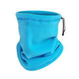 Cache-cou thermique bleu clair en polaire, ajustable, pour le ski et la randonnée
