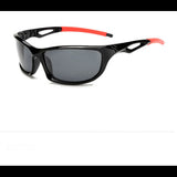 Lunettes de soleil polarisées noires avec embouts rouges
