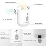 Max Pompe gonfleur 2 Pro USB portable montrant les différents ports et fonctions de l'appareil