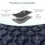 Matelas de camping avec revêtement en nylon imperméable et antibactérien