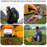 Matelas de camping utilisé dans diverses situations  randonnée, camping, pique-nique