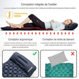 Matelas de camping ergonomique avec oreiller intégré pour un soutien optimal du dos