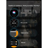 Montre connectée d'extérieur avec assistant vocal, boussole, calculatrice et fonction réveil