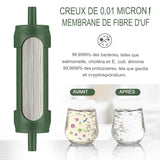 Mini filtre à eau en paille disponible en deux couleurs, blanc et vert