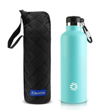 Bouteille thermos vert menthe 750 ml en inox avec housse pour randonnée