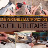 Outil multifonction utilisé pour différentes tâches, y compris ouvrir des bouteilles et couper des cordes
