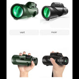 Options de télescope en noir et vert avec prise en main