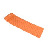 Matelas de camping gonflable orange avec coussin intégré, léger et confortable pour les randonnées